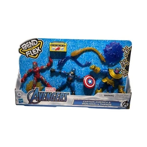 Marvel Avengers Bend & Flex Pack of 3 Figures Iron Man Thanos Captain America - Picture 1 of 2