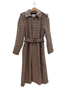 CELINE Half Coat Prince of Fales Long 34 Wool Beige Check 2m382330d Used - Picture 1 of 6
