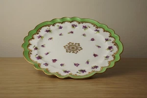 Antique George Jones Crescent China Plate With Hand Painted Flowers - Picture 1 of 4
