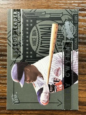 Вставка лидера лиги 1995 Fleer Ultra Baseball Tony Gwynn Padres No6 из 10 - Изображение 1 из 2