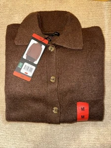Banana Republic Women Cardigan Sweater Polo Logo Button-Up Long Sleeve Brown - M - Picture 1 of 5