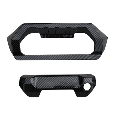 Cubierta de manija de puerta trasera con impresión de fibra de carbono de plástico ABS para Toyota Tundra 2022-2025 Foto 1 de 4