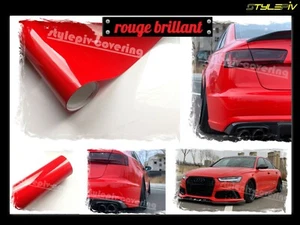 Film vinyle covering rouge Ferrari brillant 152 x 30 cm thermoformable adhesif - Imagen 1 de 1