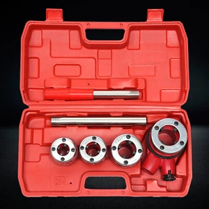 Pipe Threader Threading Kit Ratchet Die Stock With 4-Dies 1/2" 3/4" 1" 1-1/4" AU - Picture 1 of 12
