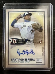 2021 Topps 70 Years of Baseball Auto Series 2 Santiago Espinal #70YA-SE (RC, AU) - Picture 1 of 2