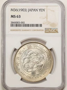Japan (1903) M36 Silver Dragon Yen MS63 NGC 2845003-002 - Picture 1 of 2