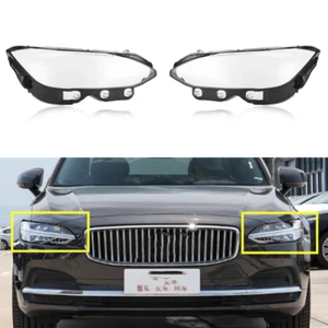 LH+RH Headlight Clear Lens Housing Cover+Glue Fit For Volvo S90 17-2025 2023 - Picture 1 of 17