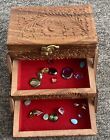 Hand Carved Wooden Floral Jewellery Bit Bob Storage Box Uk Stock Uk Seller