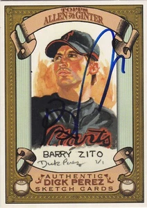 BARRY ZITO SAN FRANCISCO GIANTS SIGNED ALLEN & GINTER BASEBALL CARD OAKLAND A'S - Picture 1 of 1