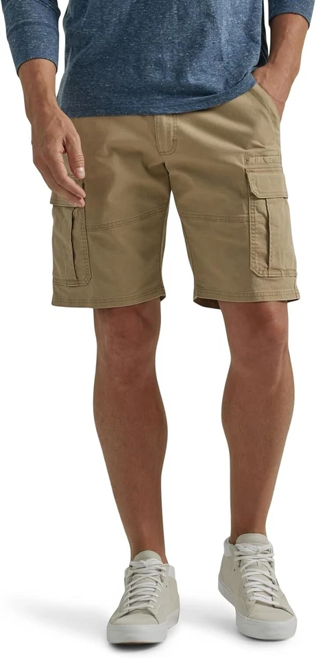 WRANGLER AUTHENTICS MENS CLASSIC CARGO SHORTS TAN/KHAKI SIZE 36