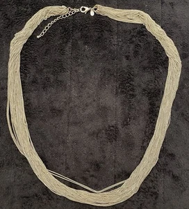 Collana 50 fili tono argento 40” bigiotteria catena multifilo usata in ottime condizioni! - Foto 1 di 2