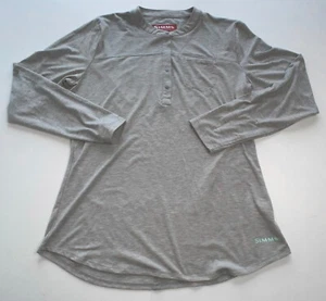 Simms Shirt Women's LARGE Drifter Henley Performance Roll Tab Sleeve Stretch L/S - Picture 1 of 7