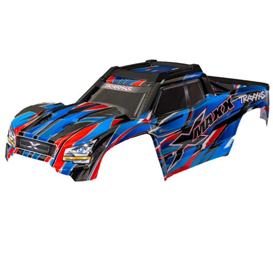 Traxxas 7867-BLUE Painted Body Blue w/ F/R Body Mounts / Body Support for X-