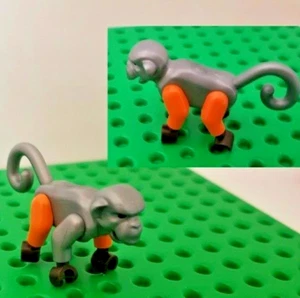 LEGO Silver Back Gorilla Monkey Silver Arm Orange Arm Pet Jungle Animal Wild Zoo - Picture 1 of 1