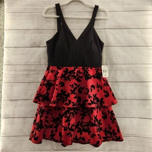 Teeze Me NWT Women’s Dress Black & Red Size 9 Halter Fit & Flare 17.6886 - Picture 1 of 5