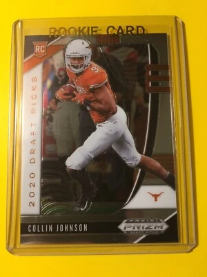 🔥🔥2020 PRIZM DRAFT PICKS COLLIN JOHNSON ROOKIE Base #112 Texas Longhorns - Image 1 of 2