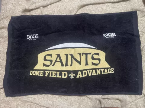 New Orleans Saints SGA Black Rally Towel Dixie Beer Rouses Superdome New Cover