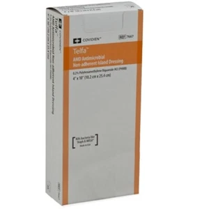 Telfa AMD Antimicrobial Island Dressing, 4'' x 10'' Rectangle, Box of 25, - Picture 1 of 1
