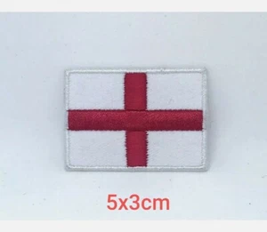 England Flag English St.George Cross Embroidered Iron on Sew on Patch - Foto 1 di 1