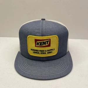 Vintage Kent Feed Seed Mesh Trucker Hat Snapback Patch K-Products - Bild 1 von 4