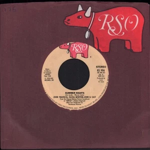 John Travolta and Olivia Newton John Summer Nights 7" vinyl USA Rso 1978 company - Picture 1 of 2