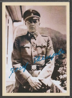 ✔️ GERMANY 3. Reich WWII Josef Mengele SIGNATURE RARE POSTCARD REPRODUCTION - Image 1 of 2