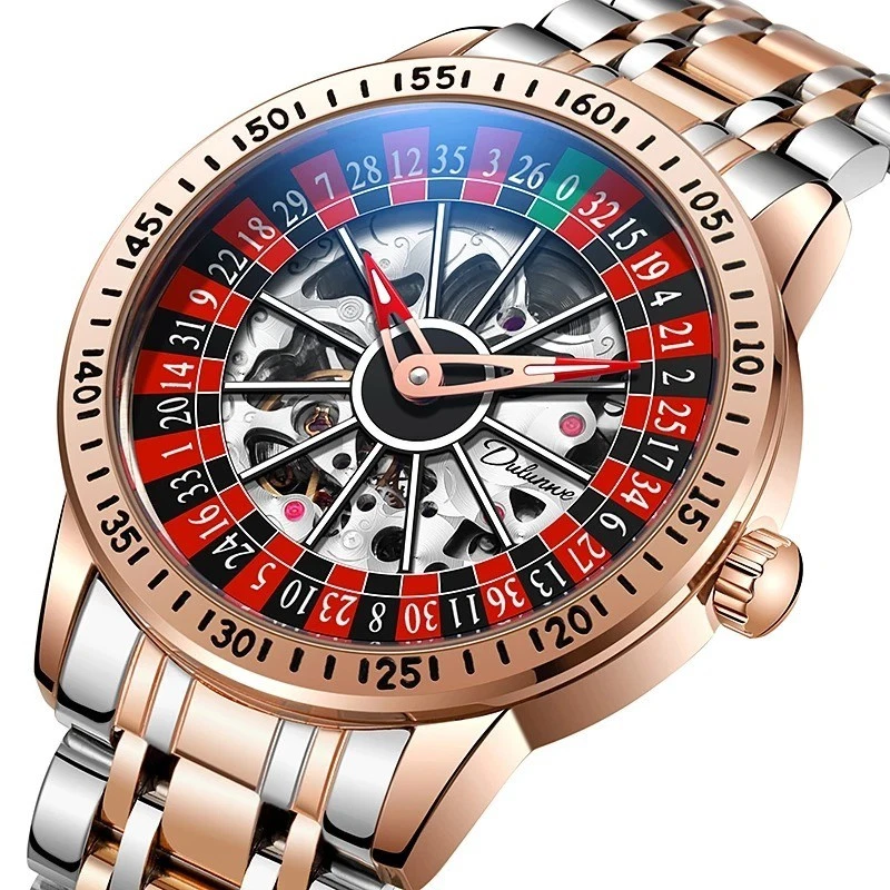 New Roulette Rotating Dial Mechanical Automatic Men's Sports Watch 3ATM Luminous - image 1 of 4