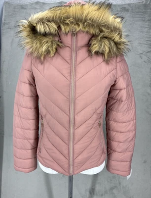 Chaqueta Love Tree Rosa Talla S Imitación Piel Capucha Acolchada Foto 1 de 4