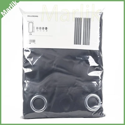 Ikea HILLEBORG Par de Cortinas Blackout 57 x 98" Gris/Gris Oscuro 404.250.30, NUEVO Foto 1 de 2