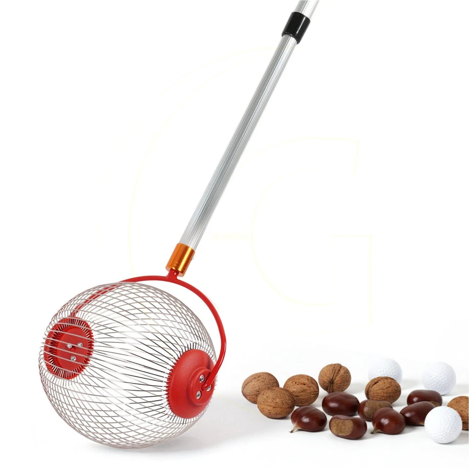 Rollsammler Obstsammler Nusssammler 22 cm mit Teleskopstiel 52–120 cm - Bild 1 von 3