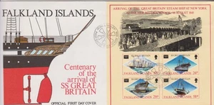 GB - Falkland Is 1986 SS Great Britain/AMERIPEX '86/Ships MiniSheet SG MS531 FDC - Picture 1 of 1