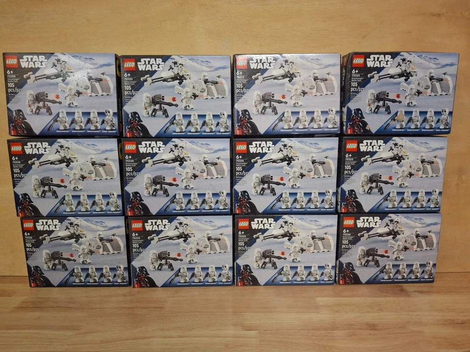 LEGO 75320 STAR WARS SNOW TROOPERS BATTLE PACK LOTE DE 12 Novo e Selado de Fábrica - Imagem 1 de 4