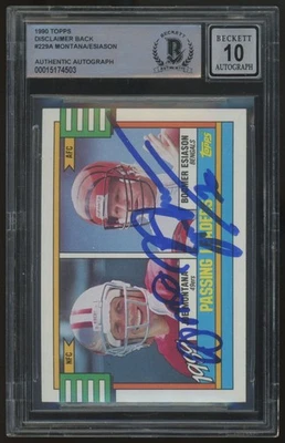 1990 Topps Montana/Esiason Disclaimer Back Dual Signed Auto BGS Auto 10 *503 - Image 1 of 2
