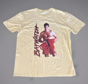 Camiseta amarilla vintage Baywatch David Hasselhoff TV Show corte para mujer - Imagen 1 de 6