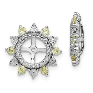 Sterling Silver Rhodium Peridot Earring Jacket - Picture 1 of 4