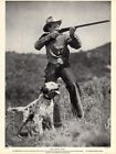 1930s Vintage English Setter Print Joel McCrea & His English Setter Gundog 4736Q