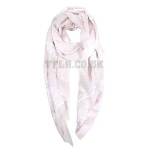 Ladies Womens Light Embossed Scarf Wrap Spring Summer Gift Embroidered Print - Picture 1 of 12