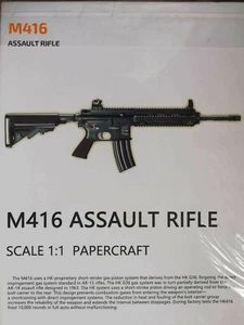 Nuevo Hágalo usted mismo Escala 1/1 M416 Rifle de Asalto Pistola de Papel Papelería 3D Modelo Rompecabezas Kit - Imagen 1 de 6