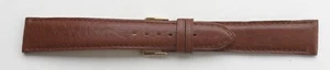 18mm FLEURUS BROWN GENUINE STITCHED PADDED CALF LEATHER WATCH BAND - Picture 1 of 2