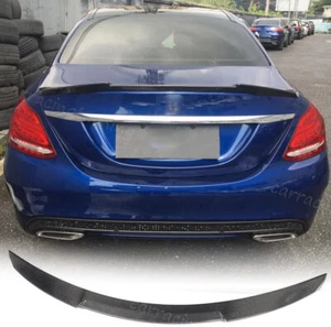For Benz C-Class W205 C200 C63 15-19 Rear Trunk Spoiler Wing REAL CARBON - Picture 1 of 13