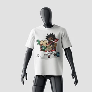 Graffiti Cartoon T-Shirt – Street Art Print | Unisex - Heavy Cotton Tee - Picture 1 of 10