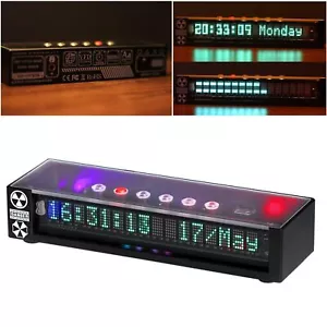 Retro VFD16 Audio Spectrum Analyser Clock MIC+LINE Sound Level Meter LED Display - Picture 1 of 12