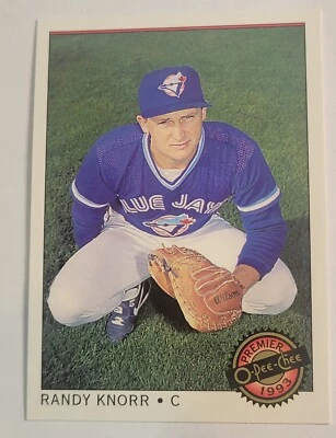1993 Randy Knorr O-Pee-Chee Premier Card #25 Blue Jays Catcher Baseball  MLB - Image 1 of 2