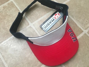 NEW Sun USA Visor Flag Colors One size Adjustable Hat Cap Navy Red White - Picture 1 of 7