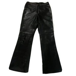 Elements Of Vakko Damen weiche Lederhose Größe 8 schwarz gerades Bein 28 x 31 - Bild 1 von 6