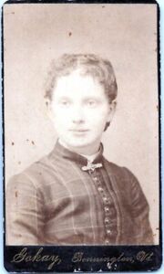 Carte de visite Bloomington Vermont photo jolie jeune femme Sakay 1880 B5