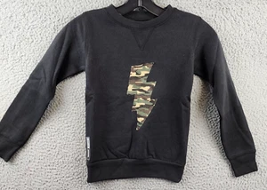 Vintage Havana Beach Fleece Lightning Sweatshirt Boys 4 Black Crew Neck L/S - Picture 1 of 15
