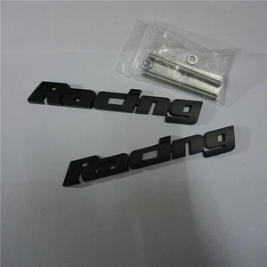 Matt Schwarz Racing Metall Kühlergrill Emblem + Badge Aufkleber Sticker Auto 3D Sport Turbo - Bild 1 von 9