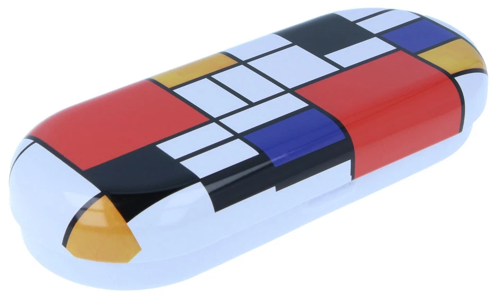 KINDLER ETUIS super Metall-Brillenetui MONDRIAN STYLE mit schönem Motiv für viele Utensilien