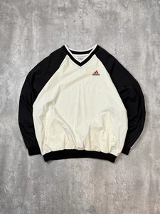 Giacca a vento pullover nylon logo ricamato Adidas vintage anni 90 taglia XL - Foto 1 di 11